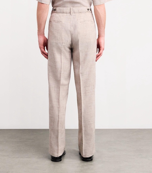 Slubbed Straight Trousers