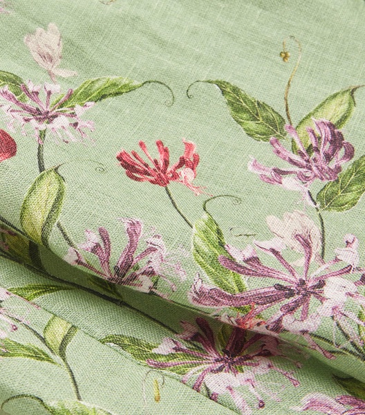 Linen Floral Wide-Leg Trousers