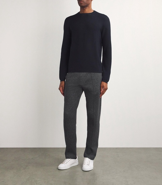 Virgin Wool-Blend Jacquard Logo Sweater