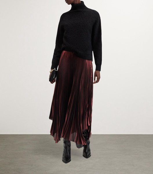 Pleated Lerin Asymmetric Midi Skirt