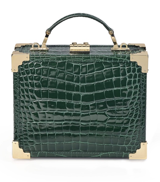 Mini Leather Trunk Clutch Bag