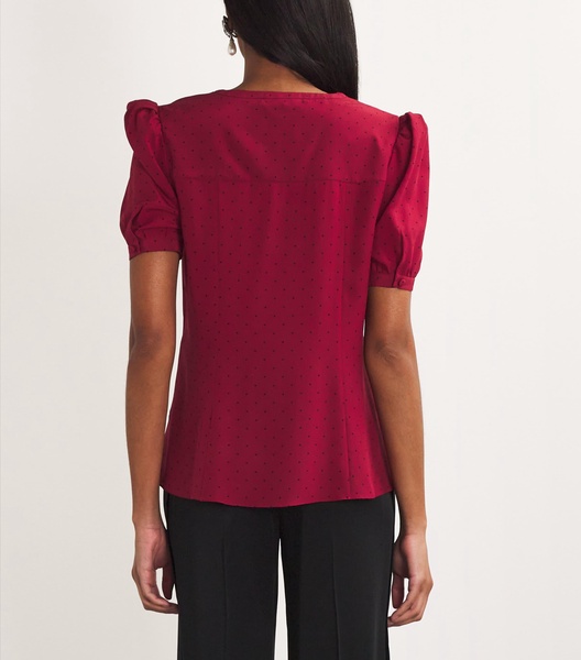Silk Polka-Dot Blouse
