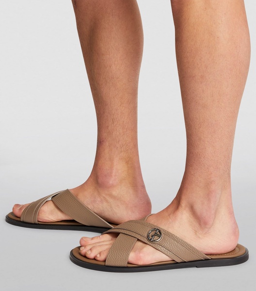 Leather Logo Sandals
