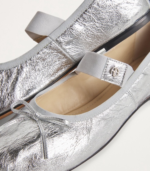 Metallic Leather Jolie Ballet Flats