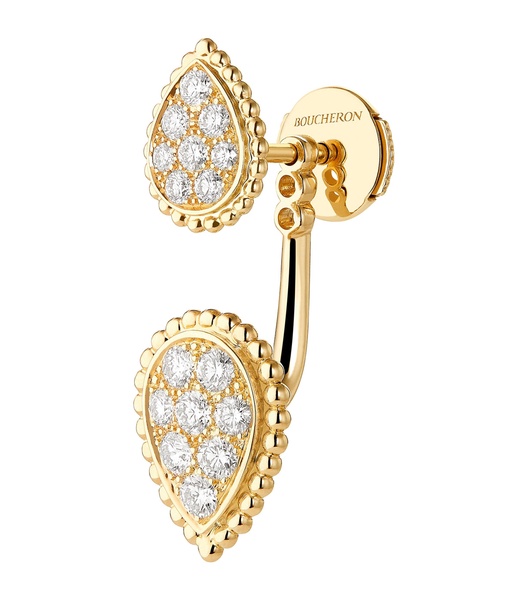 Yellow Gold and Diamond Serpent Bohème Single Earring