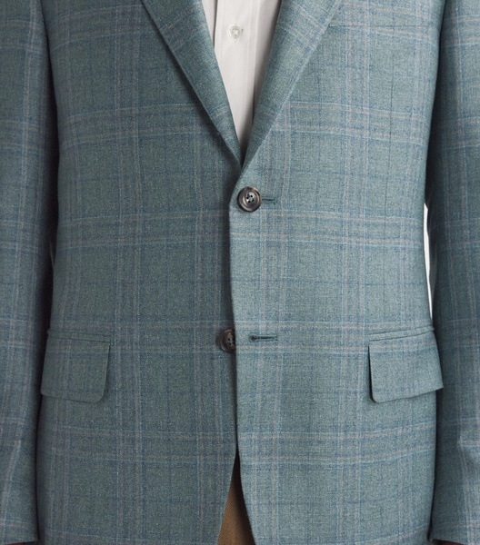 Silk-Cashmere Chequered Blazer
