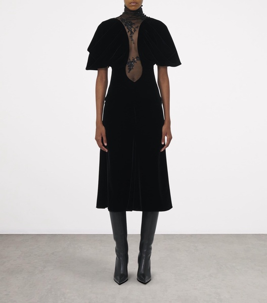 Velvet Embellished Midi Dress