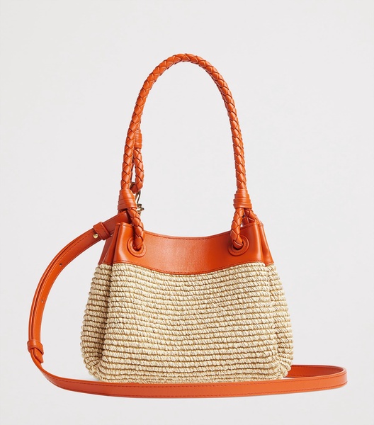 Small Raffia Parachute Shoulder Bag
