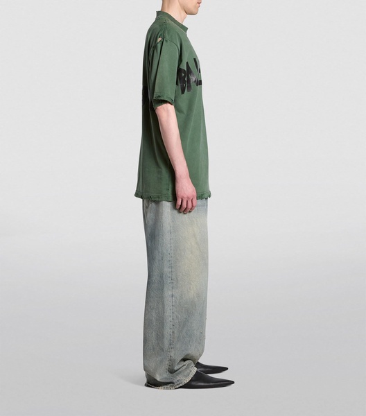 Tape cotton-blend jersey T-shirt