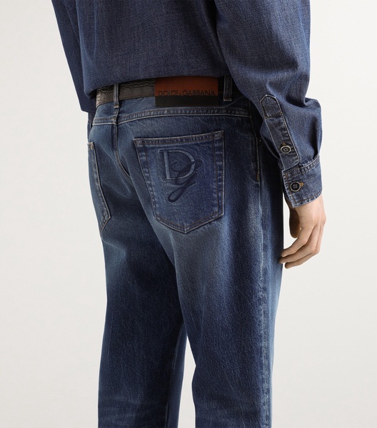 Embroidered Logo Jeans