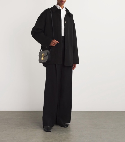 Wool-Silk Button Crane Jacket