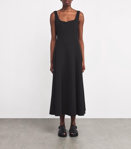 Cotton-Blend Midi Dress