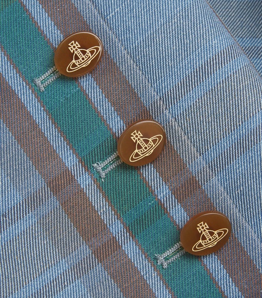 Cotton-Linen Check Cut Off Jacket
