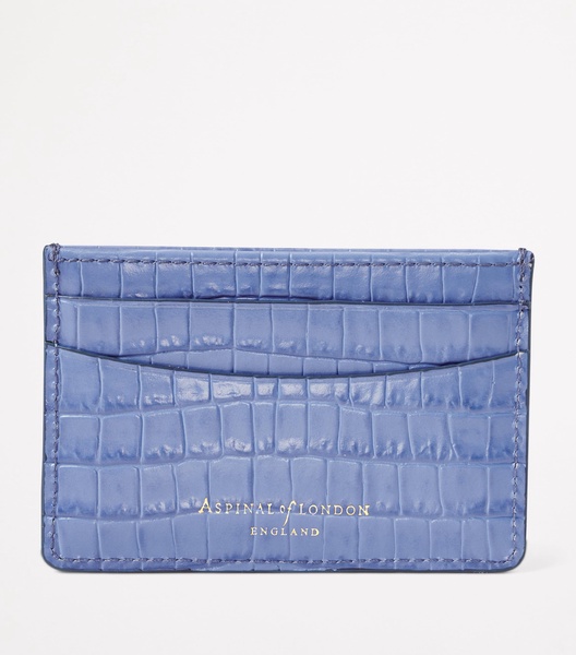 Croc-Embossed Slim Card Holder