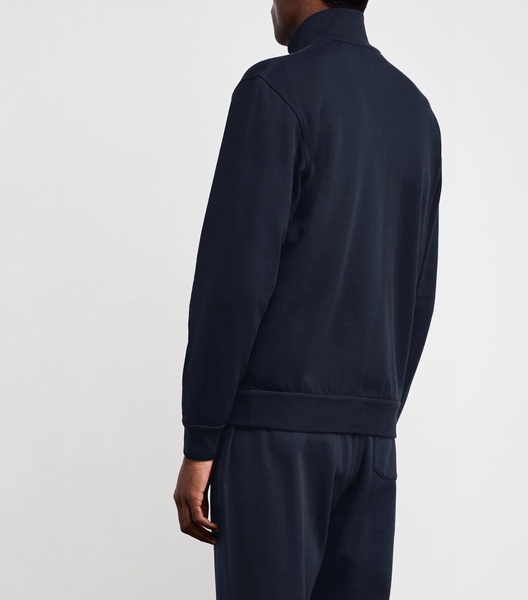 Cotton-Blend Zip-Up Sweater