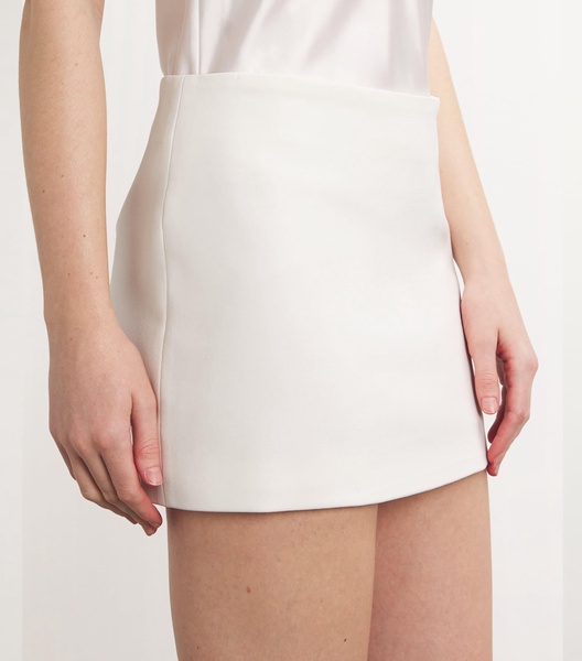 Wool Contoured Mini Skirt