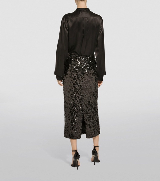 Sequinned Midi Pencil Skirt