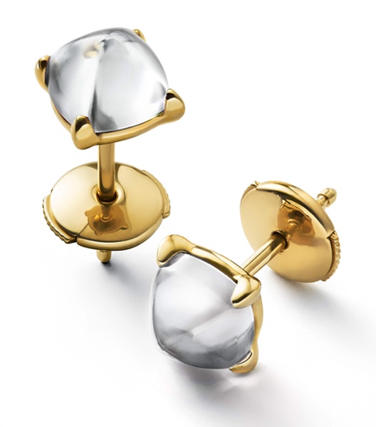 Gold Vermeil and Crystal Médicis Mirror Stud Earrings