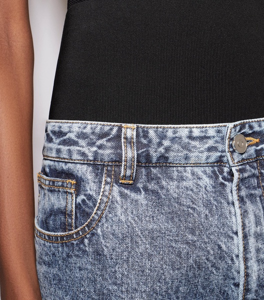 Knit-Waist Straight Jeans