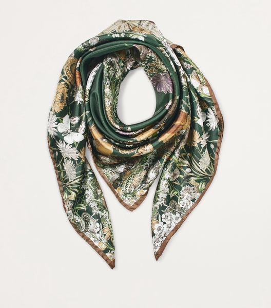 Silk Botanical 'A' Print Scarf