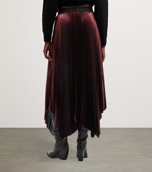 Pleated Lerin Asymmetric Midi Skirt