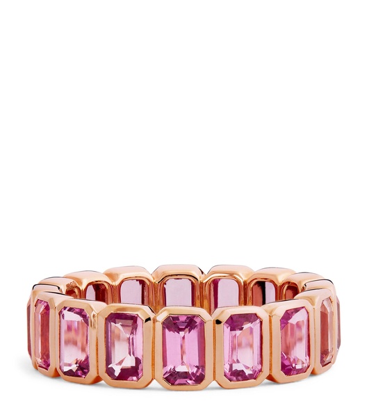 Rose Gold and Pink Sapphire Bezel Ring