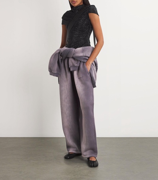 Cotton-Blend Rhinestone-Embellished Sweatpants