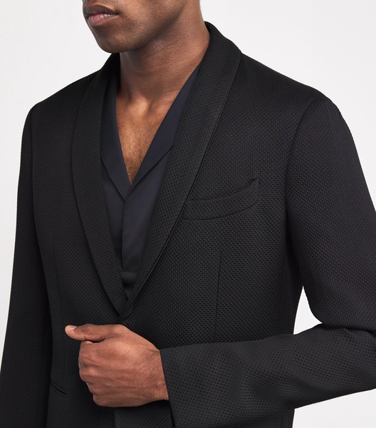 Silk-Blend Shawl-Lapel Blazer