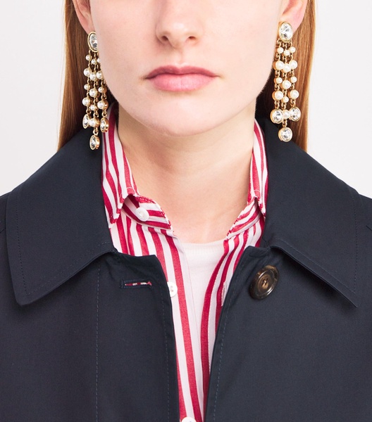 Pearl and Rhinestone Chandelier Earrings