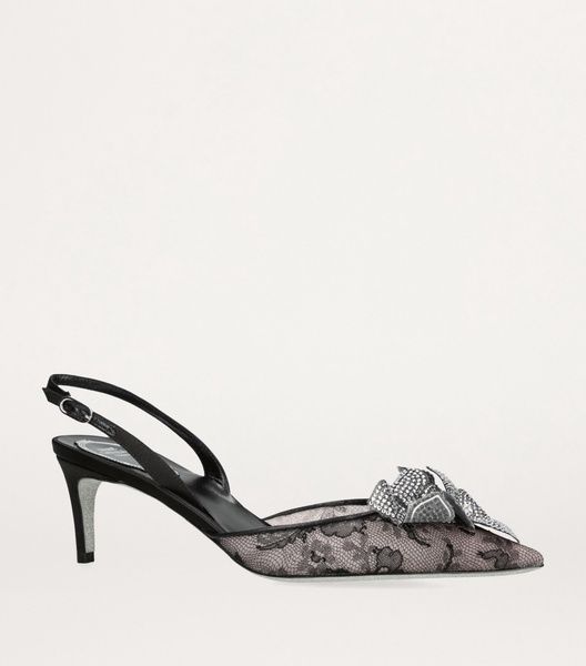 Flower Slingback Heels 60