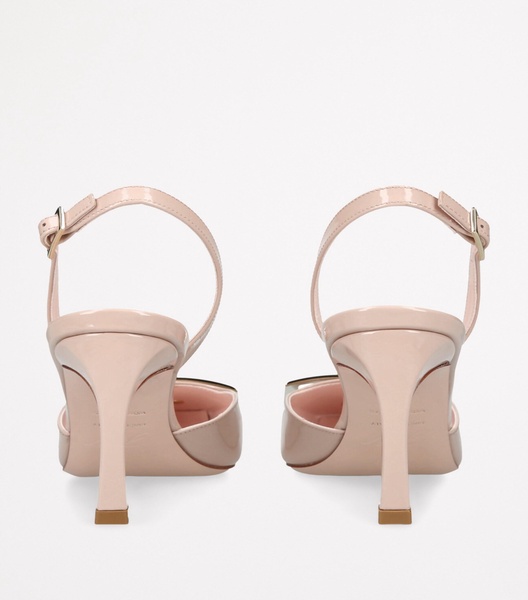 Leather Trompette Slingback Pumps 70