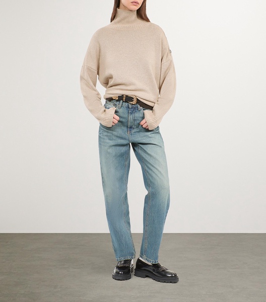 Wool-Lurex Buttoned Sweater