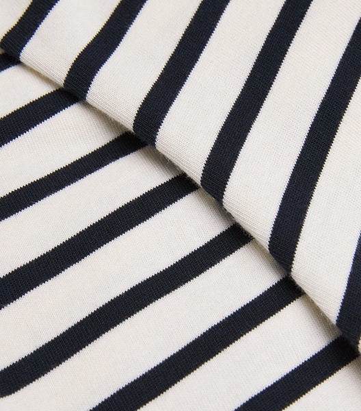 Off-The-Shoulder Striped Asymmetric Dress