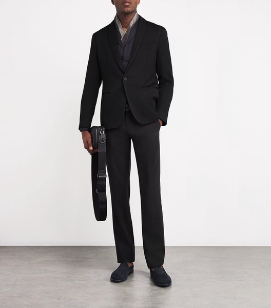 Silk-Blend Shawl-Lapel Blazer