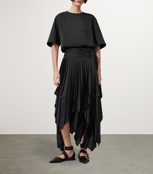 Asymmetric Kat Pleated Skirt
