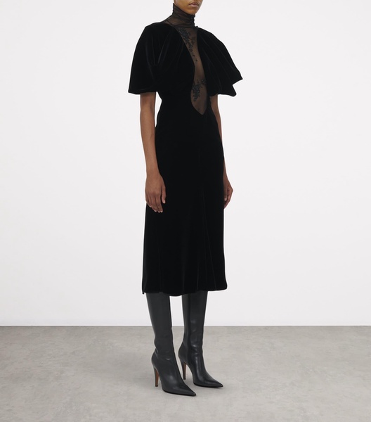 Velvet Embellished Midi Dress