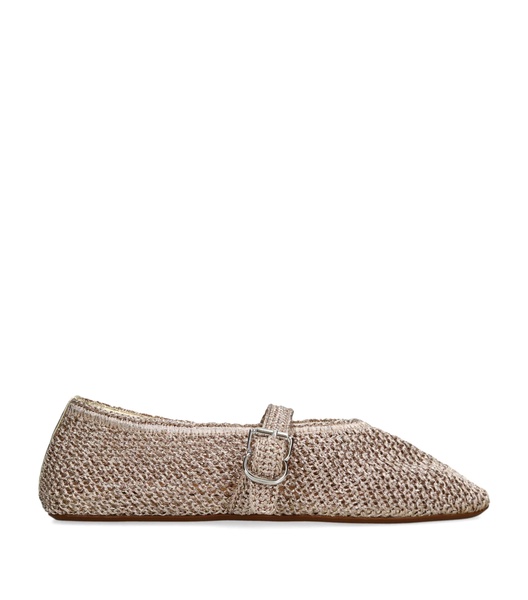 Lurex Crochet Ballet Flats