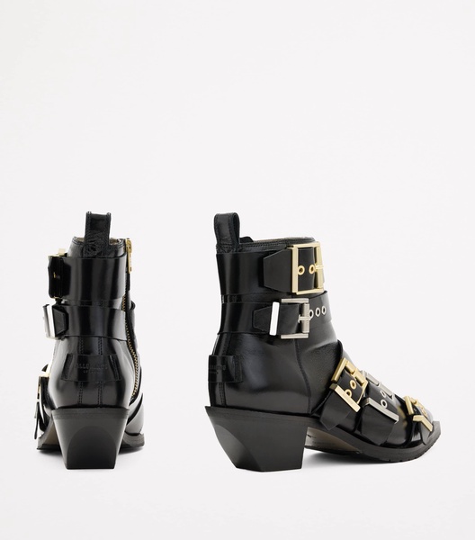 Leather Buckle-Detail Jane Boots 43