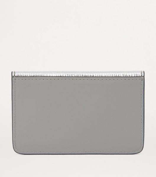 Metallic Leather Eyes Card Holder