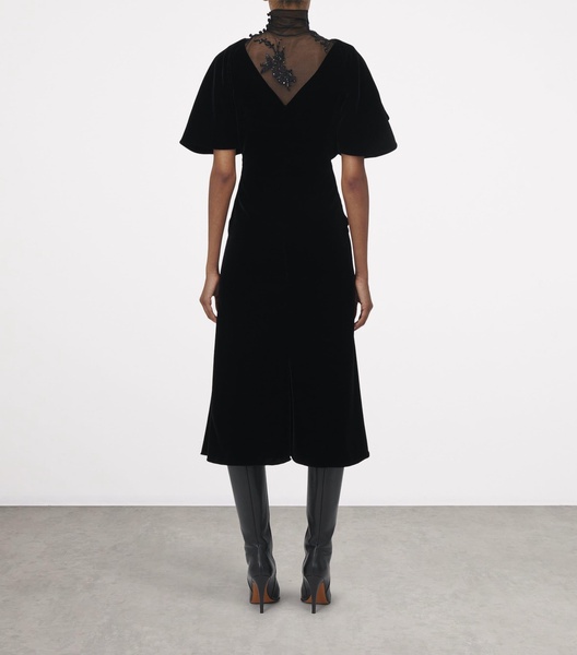 Velvet Embellished Midi Dress
