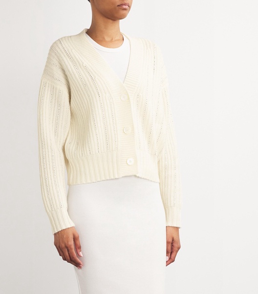 Virgin Wool-Cashmere Embellished Cardigan