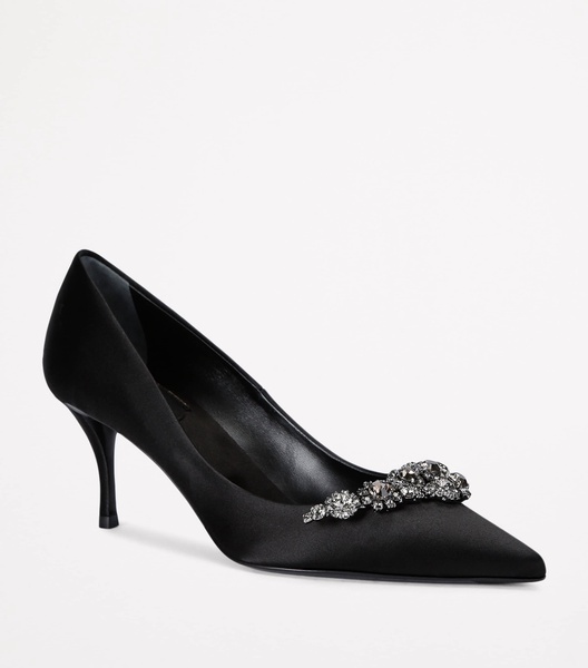 Satin Embellished Efflorescence Pumps 65