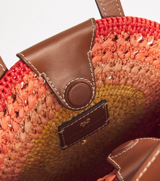 Small Raffia Round Top-Handle Bag