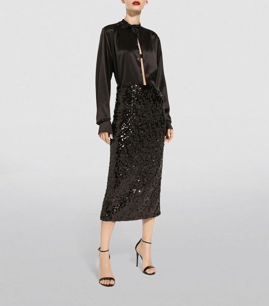 Sequinned Midi Pencil Skirt