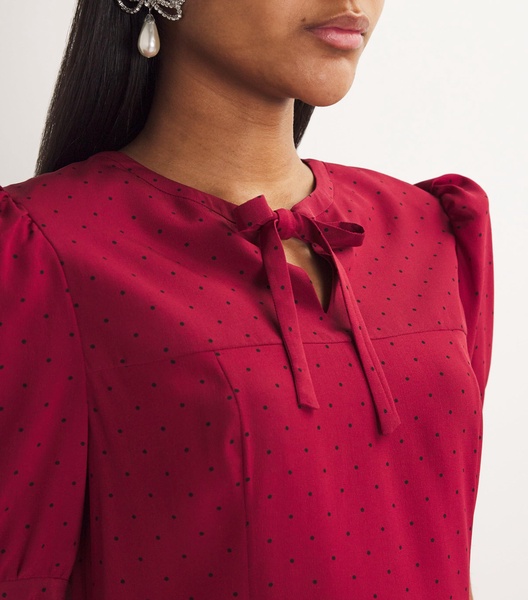 Silk Polka-Dot Blouse