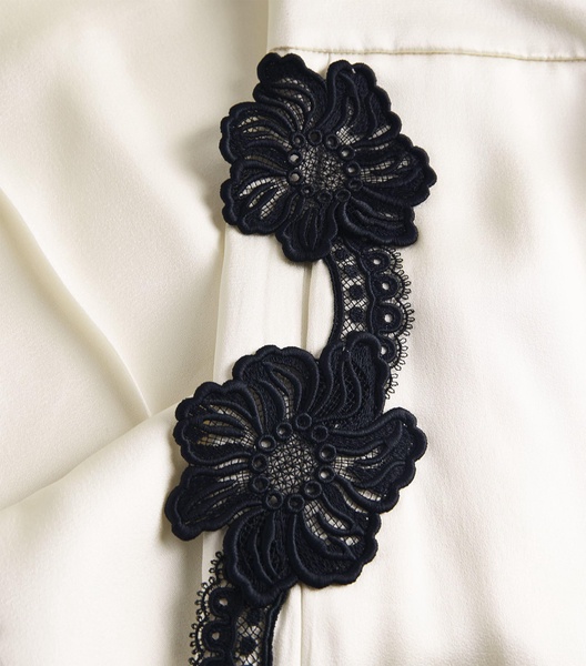 Lace-Trim Wide-Leg Trousers