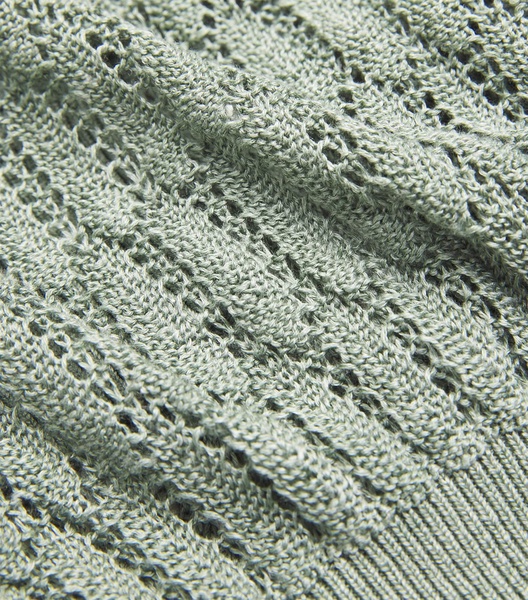 Linen-Silk Polo Top