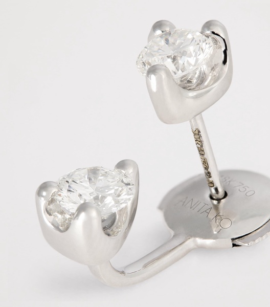 White Gold and Diamond Orbit Single Earring