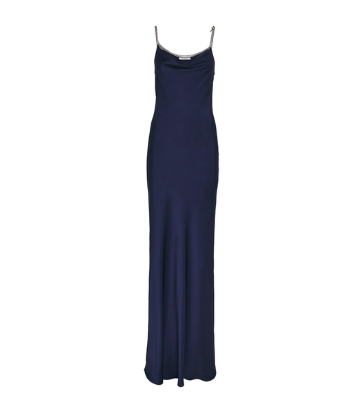 Satin Chain-Detail Maxi Dress