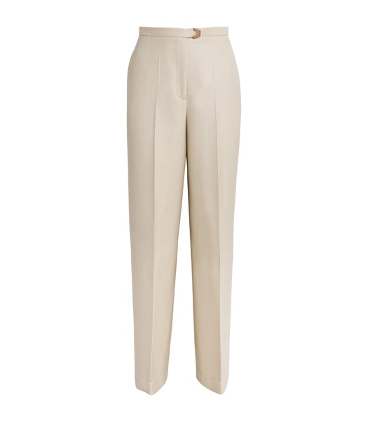 Wool-Stretch Wide-Leg Amanda Trousers
